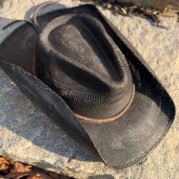 SCALA by Dorfman Unisex Black Straw Cowboy style Hat size large/Xlarge - Picture 16 of 16